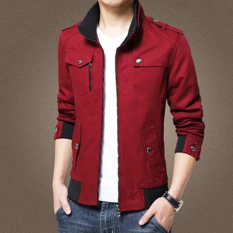 mens cargo jackets Fashion bomber jacket mens wear simple British style Warm Windproof Jacket and coat baseball jacket male