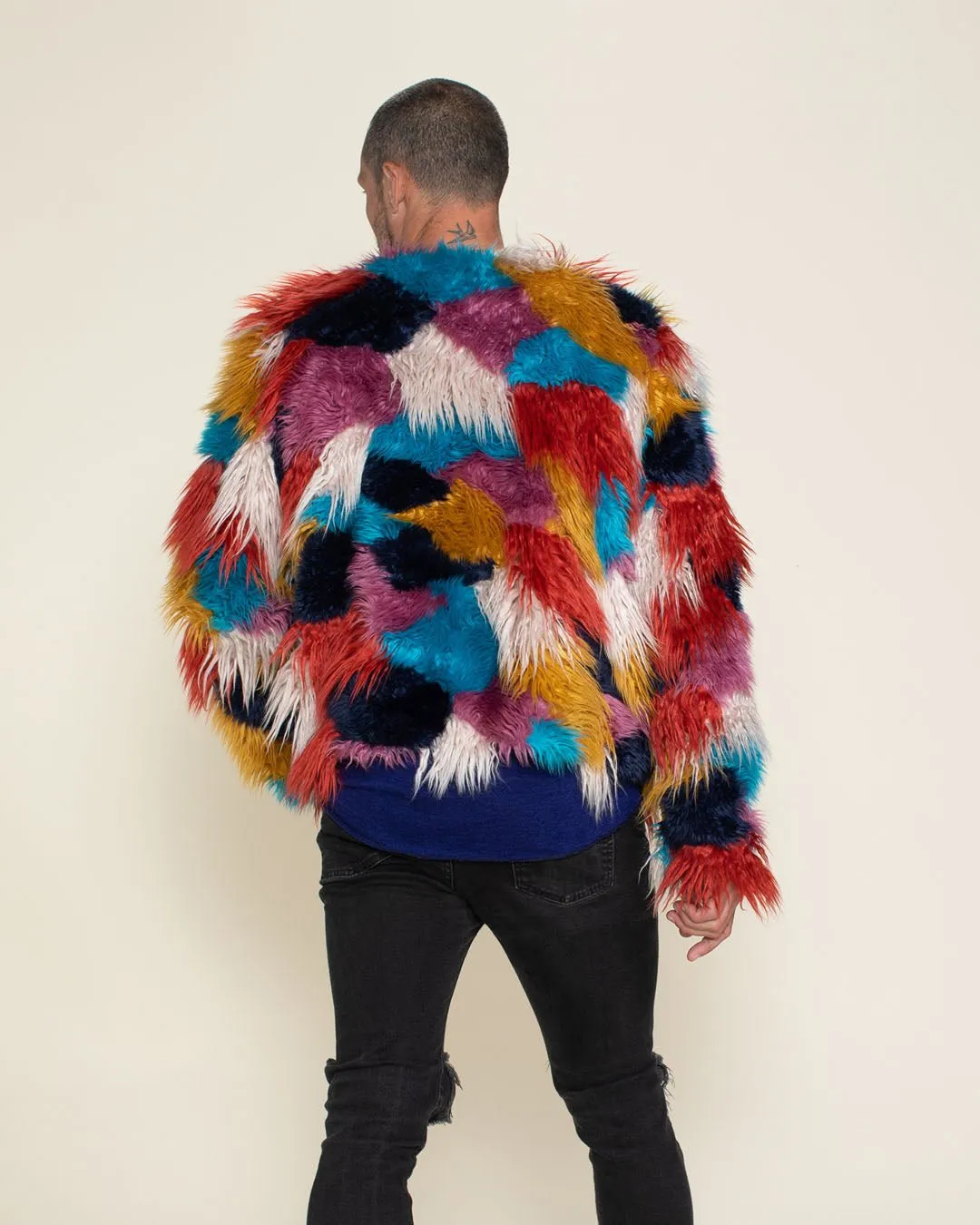 Men's Colorful Faux Fur Jacket | Butterfly