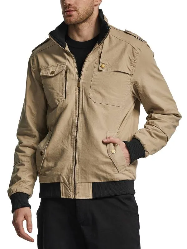 Men's Military Casual Jacket Stand Collar Cotton Jacket