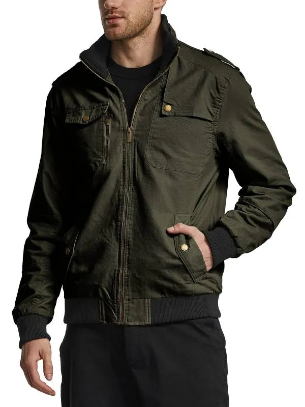 Men's Military Casual Jacket Stand Collar Cotton Jacket