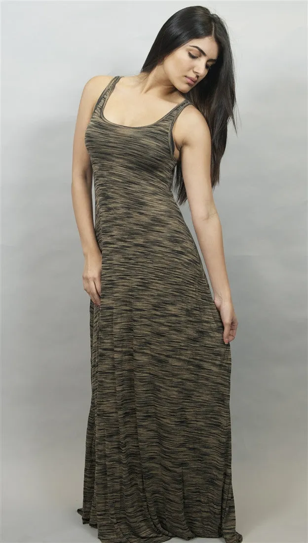 Michael Lauren Pax Long Tank Maxi Dress in Latte