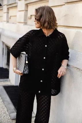 Moa knitted shirt black