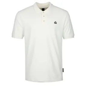 Moose Knuckles Pique Polo Shirt in Plaster Off White