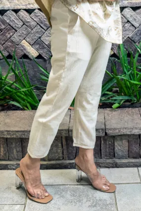 Moralfibre Kora Ankle Pants With Translucent Muslin Details