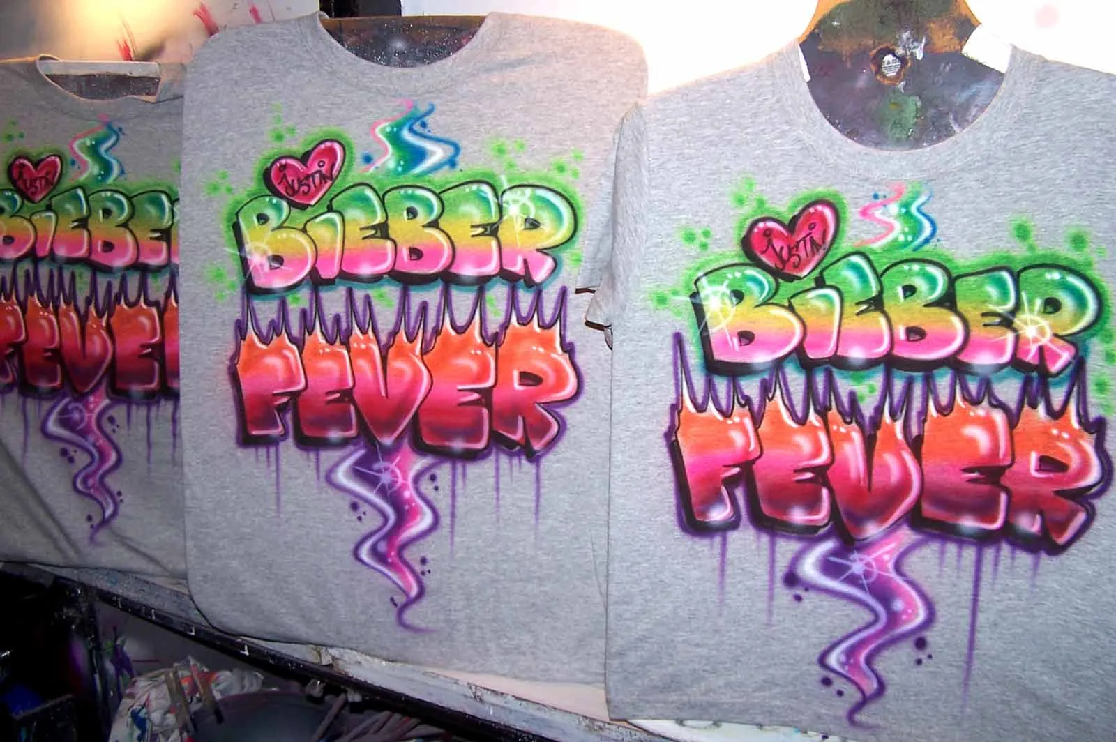 *Musician* Fever Airbrushed Shirt in Neon Colors & Flames