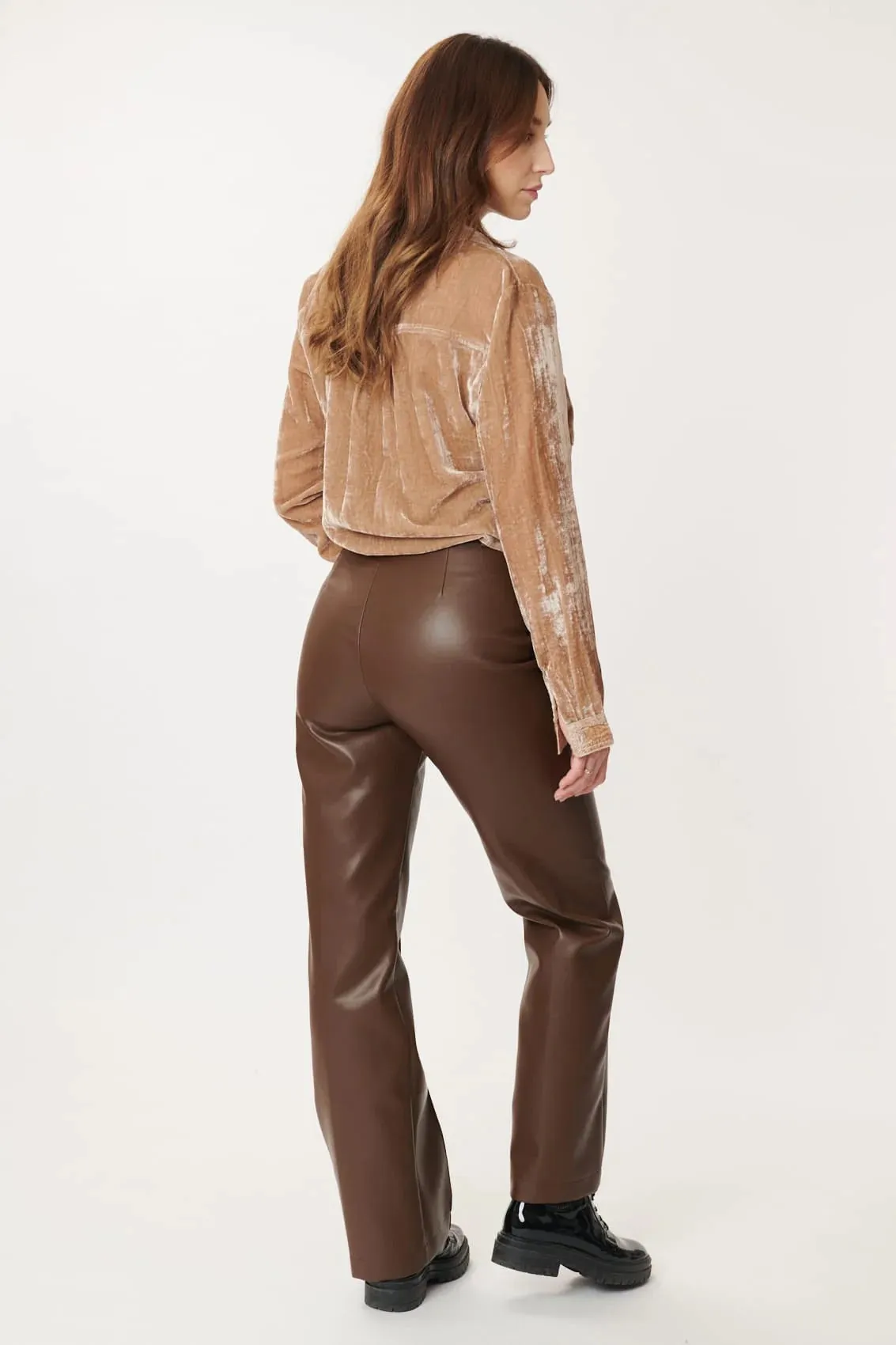 Nadia Vegan Leather Pant - Coco