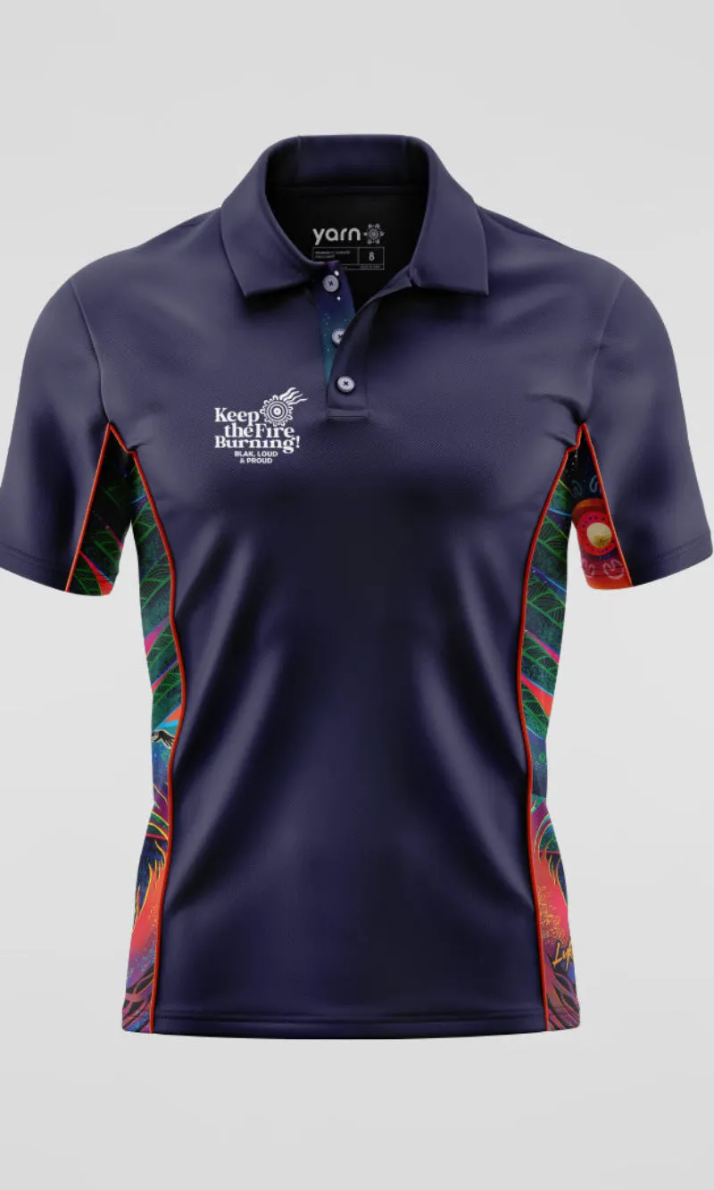 NAIDOC 2024 Aboriginal Art Unisex Bamboo Polo Fire Spirit People