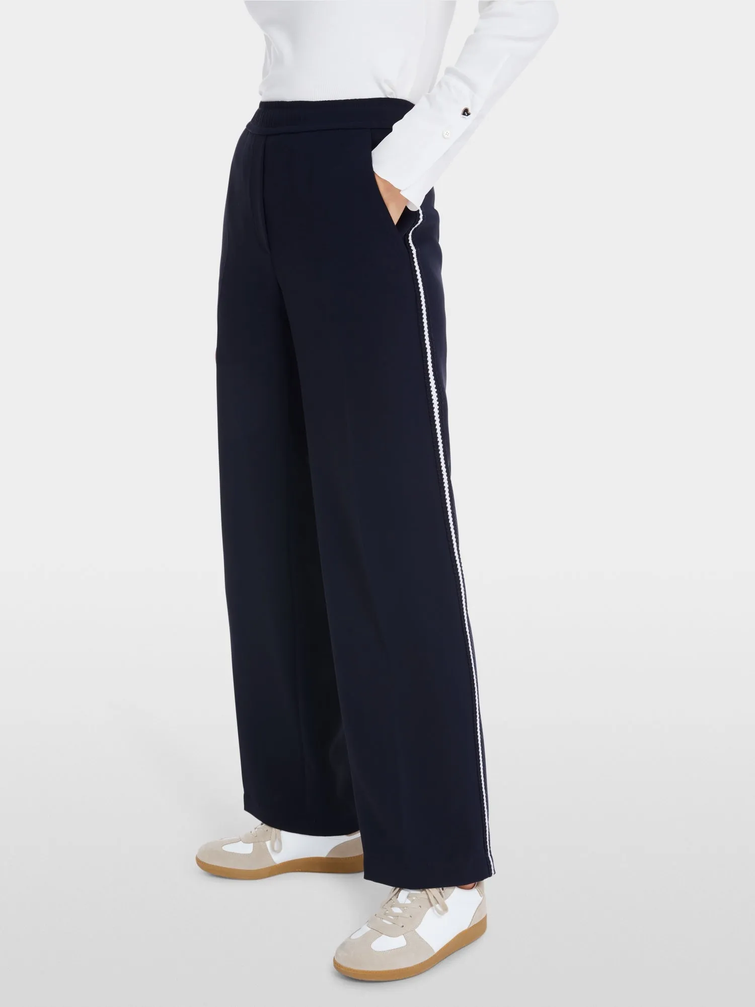 Navy Wide Fit Washington Pants