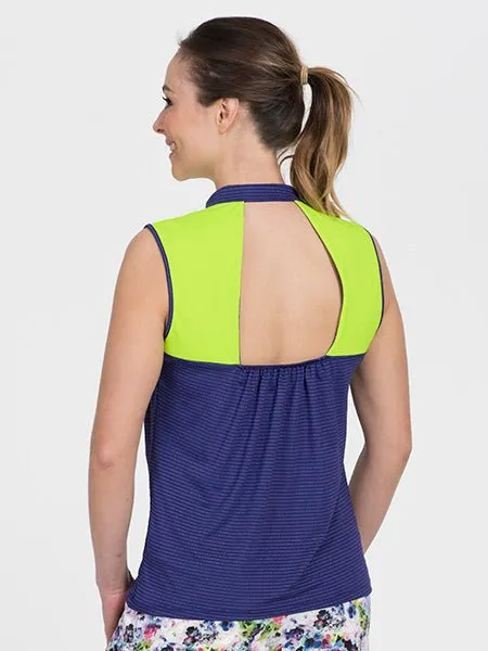 Neon Front Strap Sleeveless Polo Purple - FINAL SALE