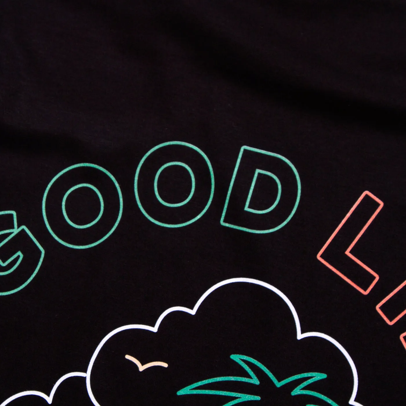 Neon Good Life Back Print - Tshirt - Black