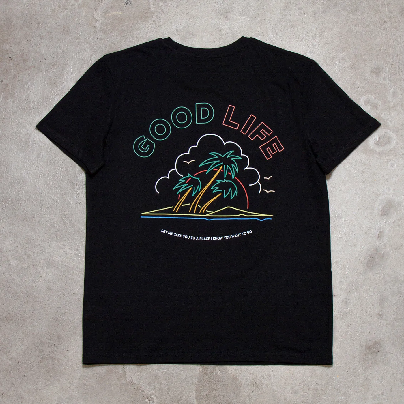 Neon Good Life Back Print - Tshirt - Black