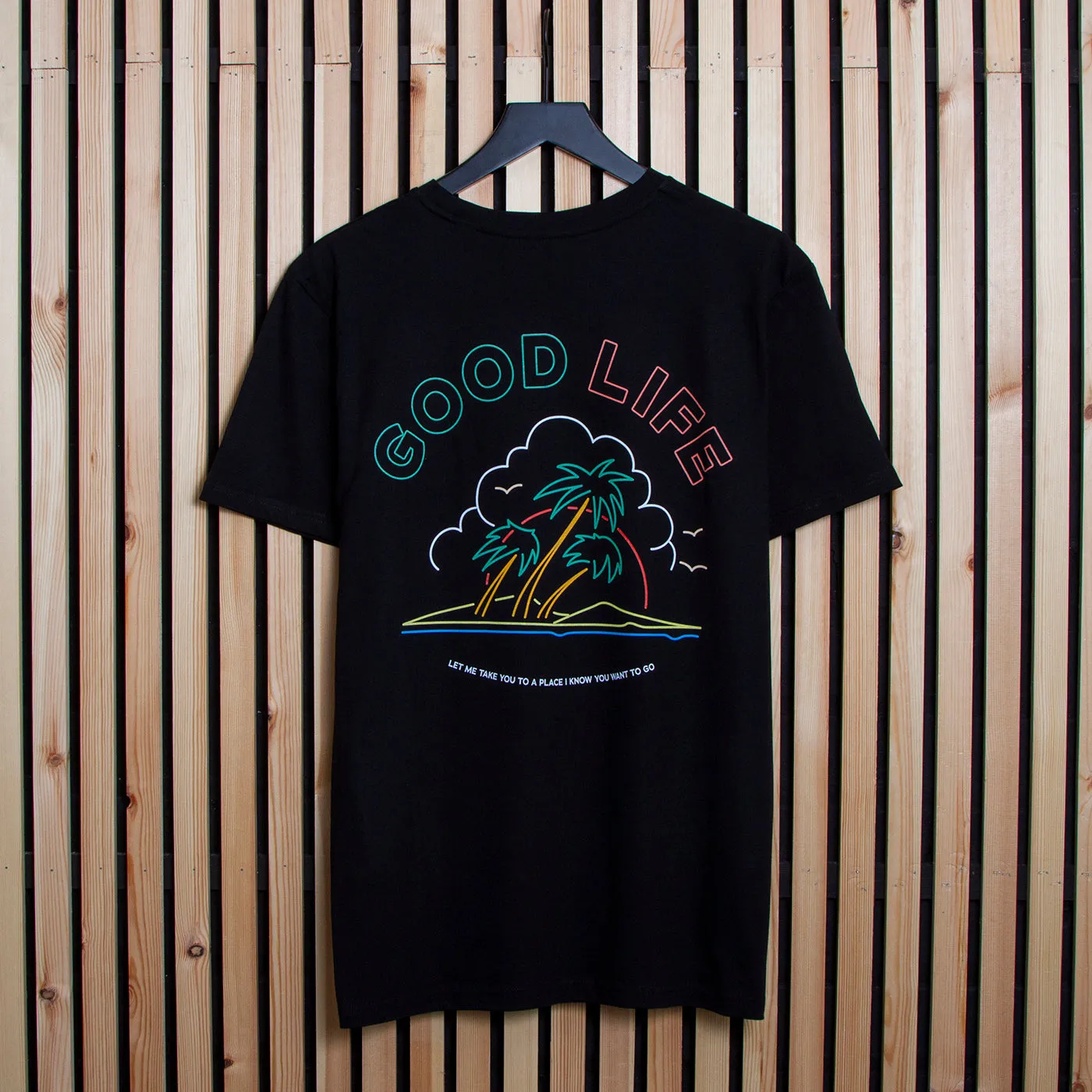 Neon Good Life Back Print - Tshirt - Black