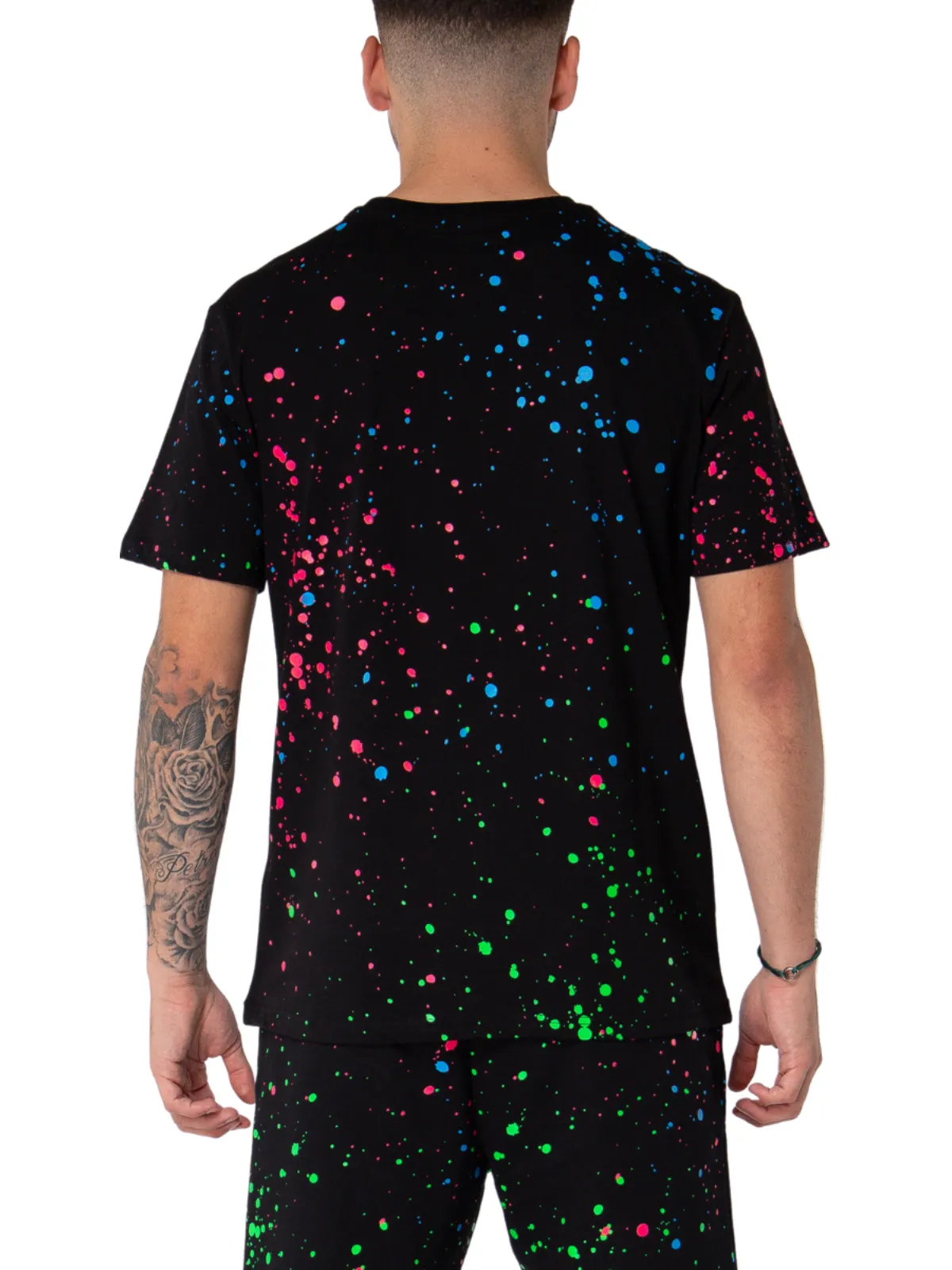 Neon Paint Splash MB T-shirt Black | BLACK