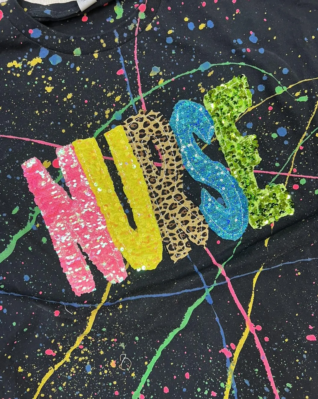 Neon Splatter NURSE Shirt