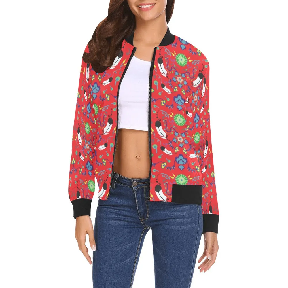 New Growth Vermillion Bomber Jacket for Women