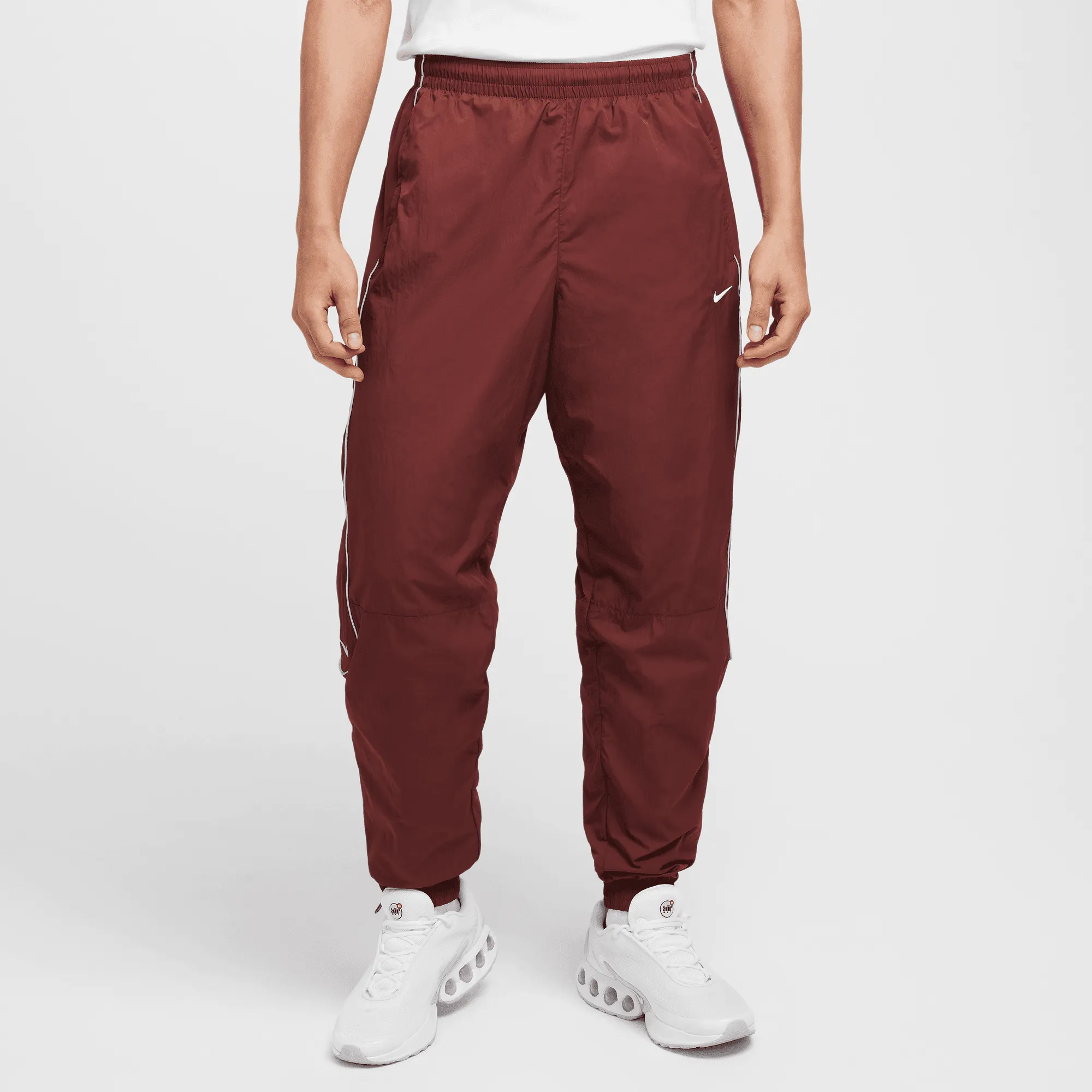 Nike Solo Swoosh Burgundy Track Pants