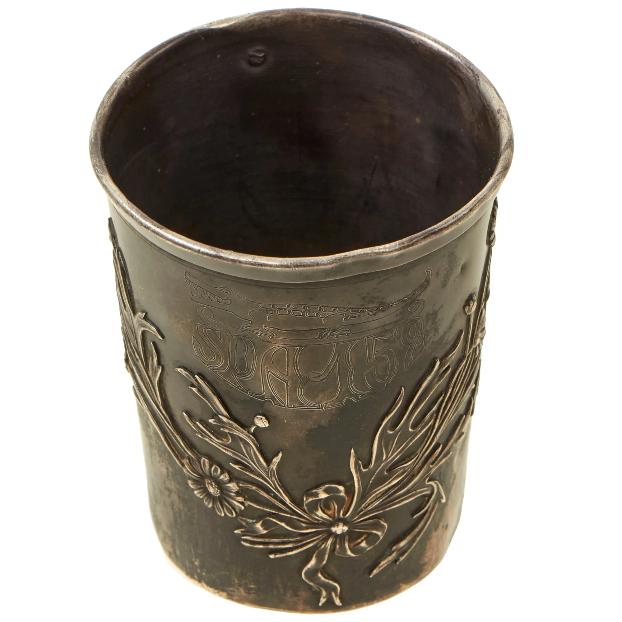 Original French WWI Sgt (Sub/Lt.) Charles Jean LaFargue of Escadrille Spa.152 Silver Commemoration Cup For Actions Taken In Shooting Down German Airship L49 - The First German Airship Successfully Captured