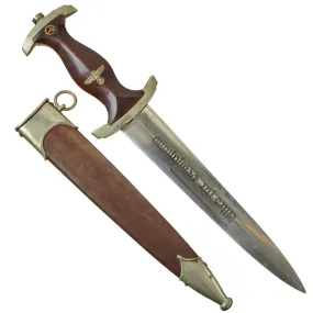 Original German Early WWII SA Dagger by Rare Maker Neidhardt & Schmidt with Excellent Blade & Scabbard - McSARR Rarity Rated 7 of 10