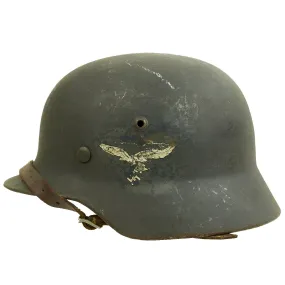 Original German Pre-WWII 1936 dated Luftwaffe Unit Marked M35 Double Decal Steel Helmet - ET62