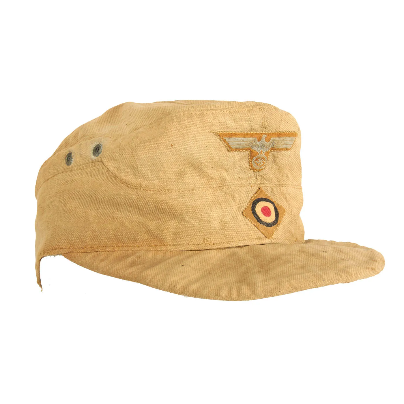 Original German WWII 1941 Dated Service Worn M41 Afrikakorps DAK Tropical Field Cap in 57cm - Tropeneinheitsfeldmütze