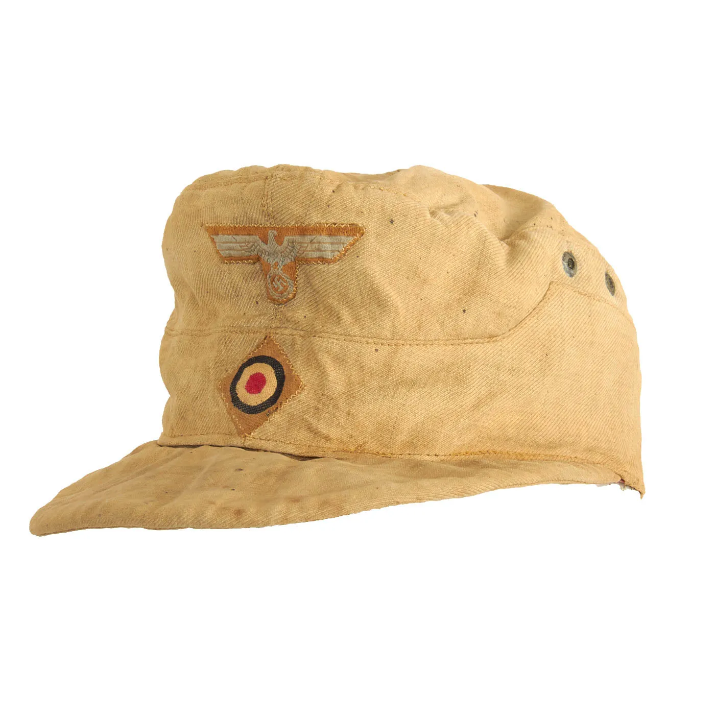 Original German WWII 1941 Dated Service Worn M41 Afrikakorps DAK Tropical Field Cap in 57cm - Tropeneinheitsfeldmütze