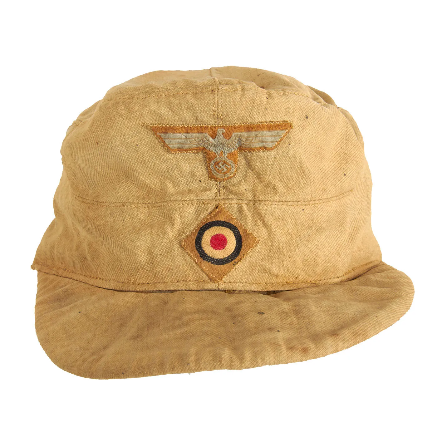 Original German WWII 1941 Dated Service Worn M41 Afrikakorps DAK Tropical Field Cap in 57cm - Tropeneinheitsfeldmütze