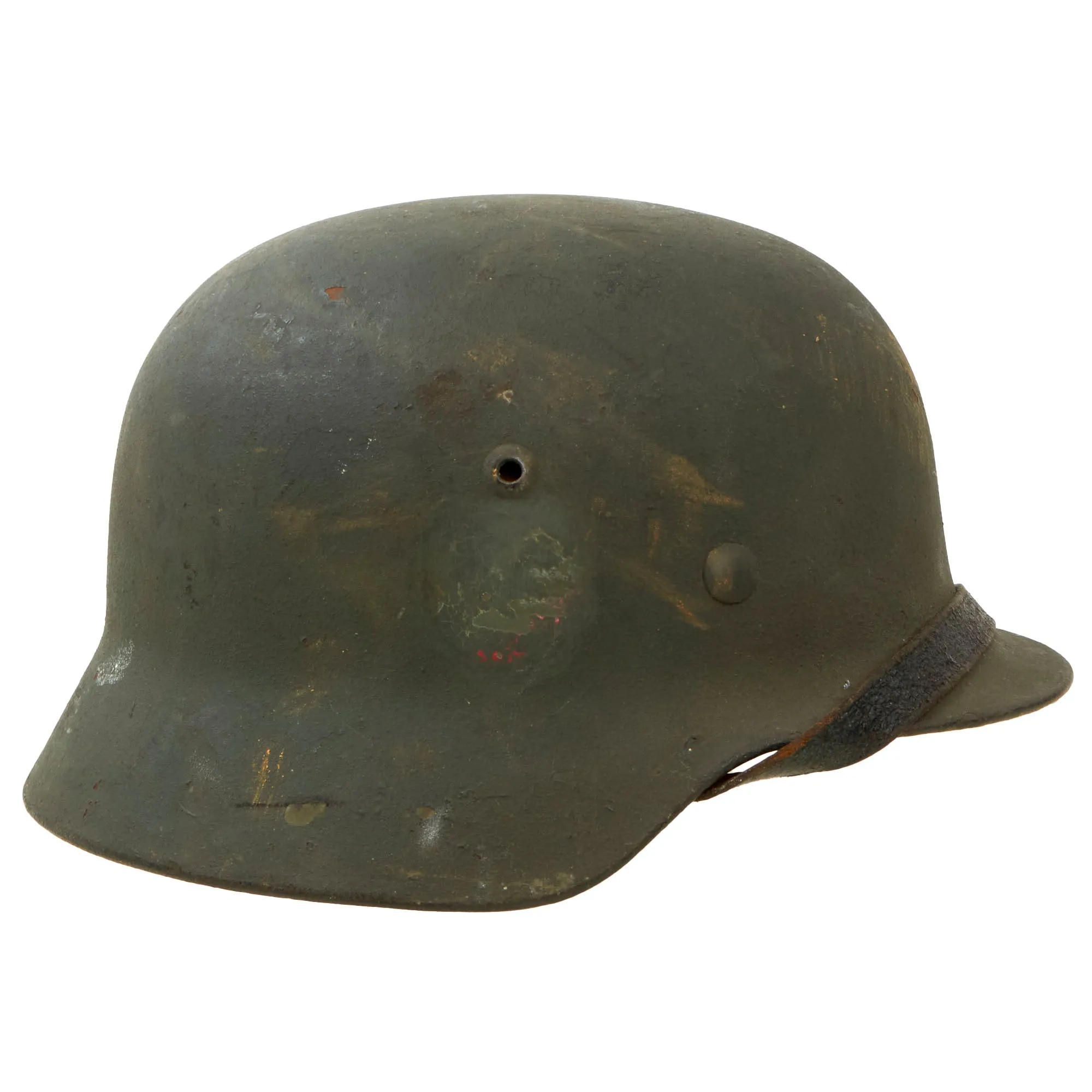 Original German WWII Army Heer M35 Former Double Decal Helmet with 57cm Liner & Chinstrap - Size 64 Shell