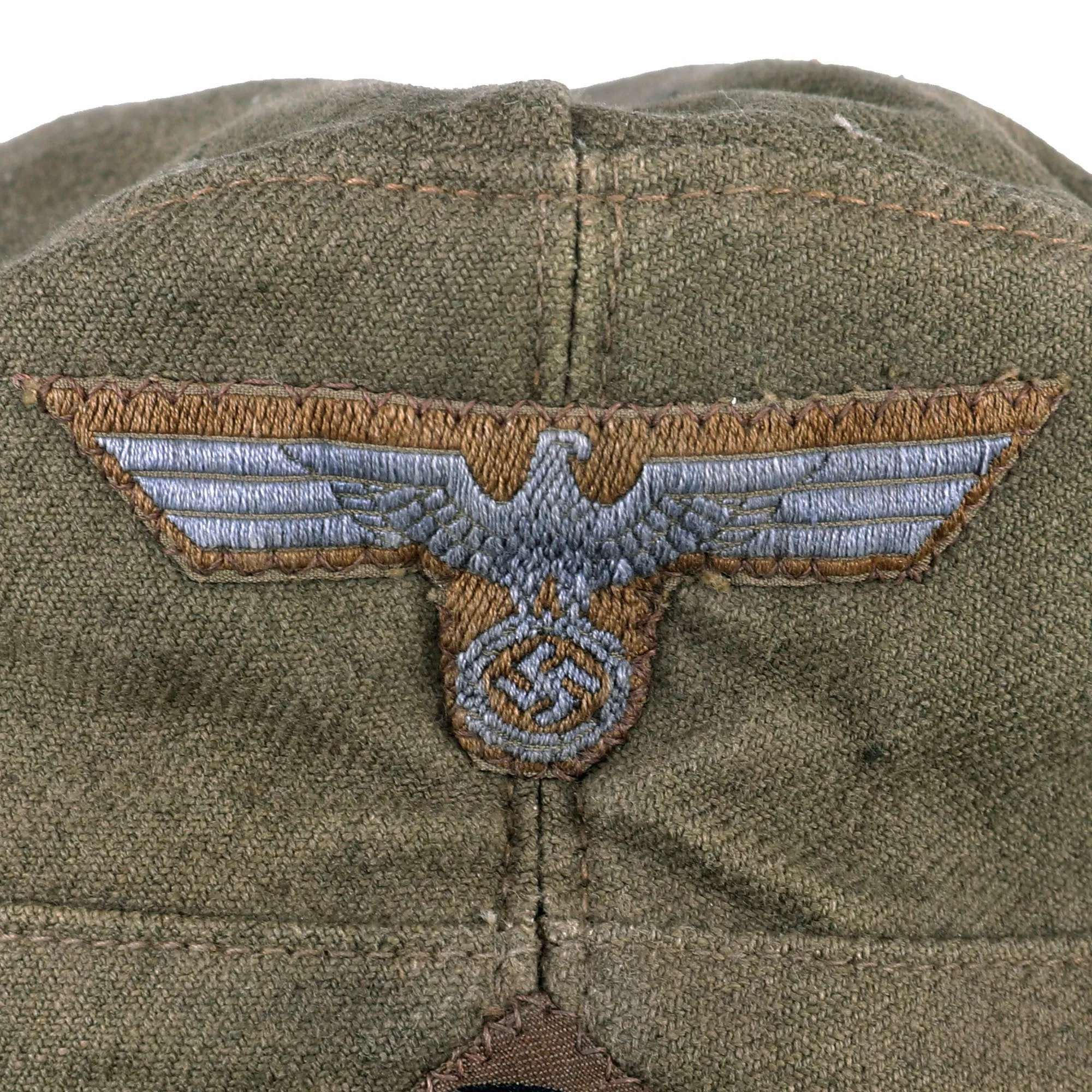 Original German WWII Deutsches Afrika Korps Service Worn DAK M41 Field Cap by Carl Halfar