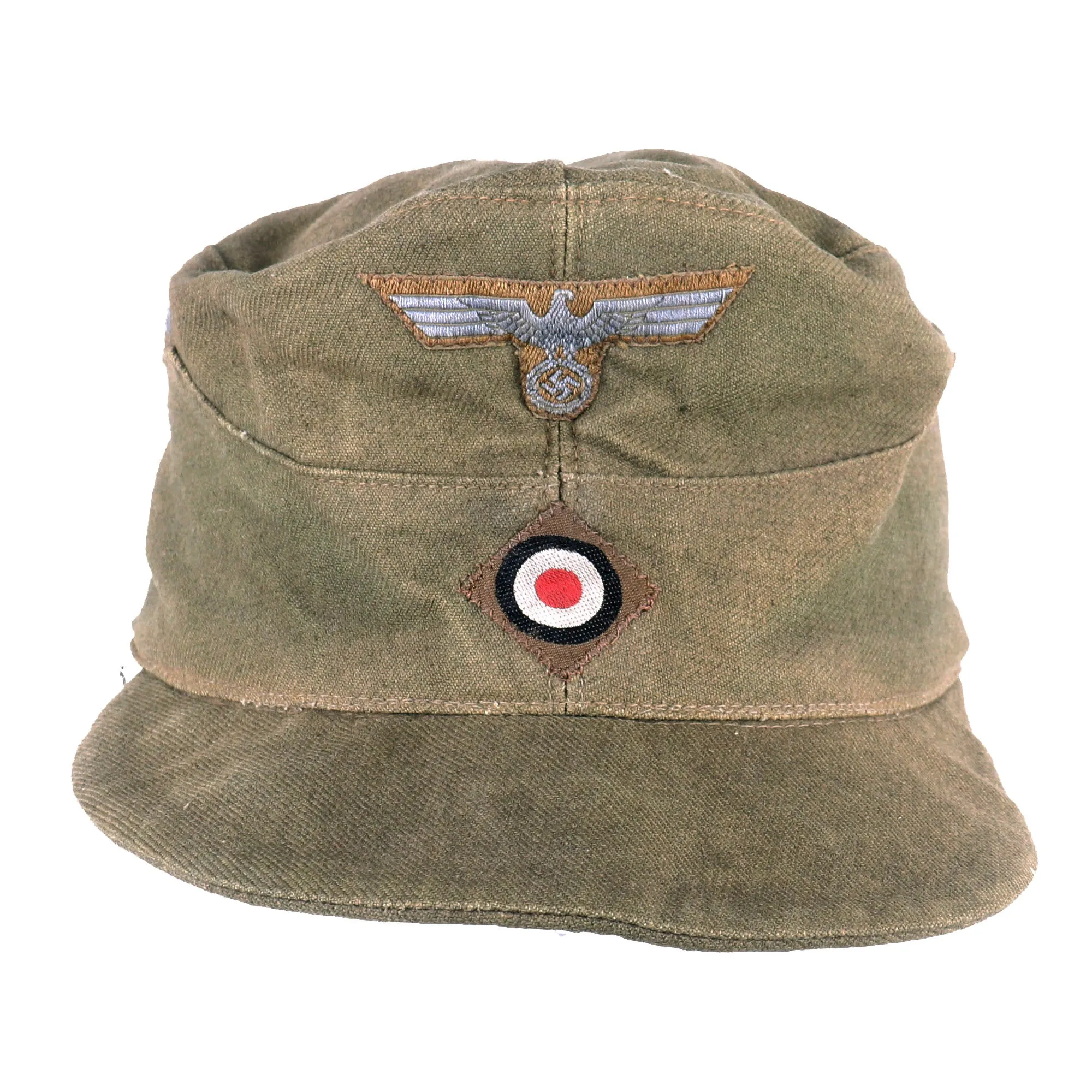 Original German WWII Deutsches Afrika Korps Service Worn DAK M41 Field Cap by Carl Halfar