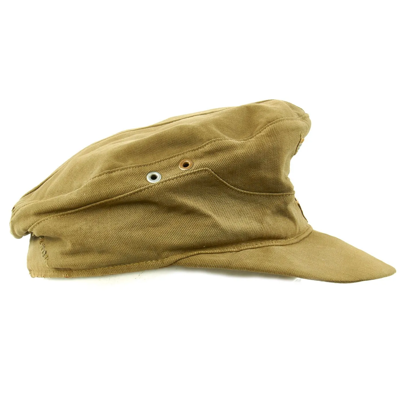 Original German WWII Model 41 Afrika Korps Tropical Field Cap dated 1943 - Tropeneinheitsfeldmütze M41