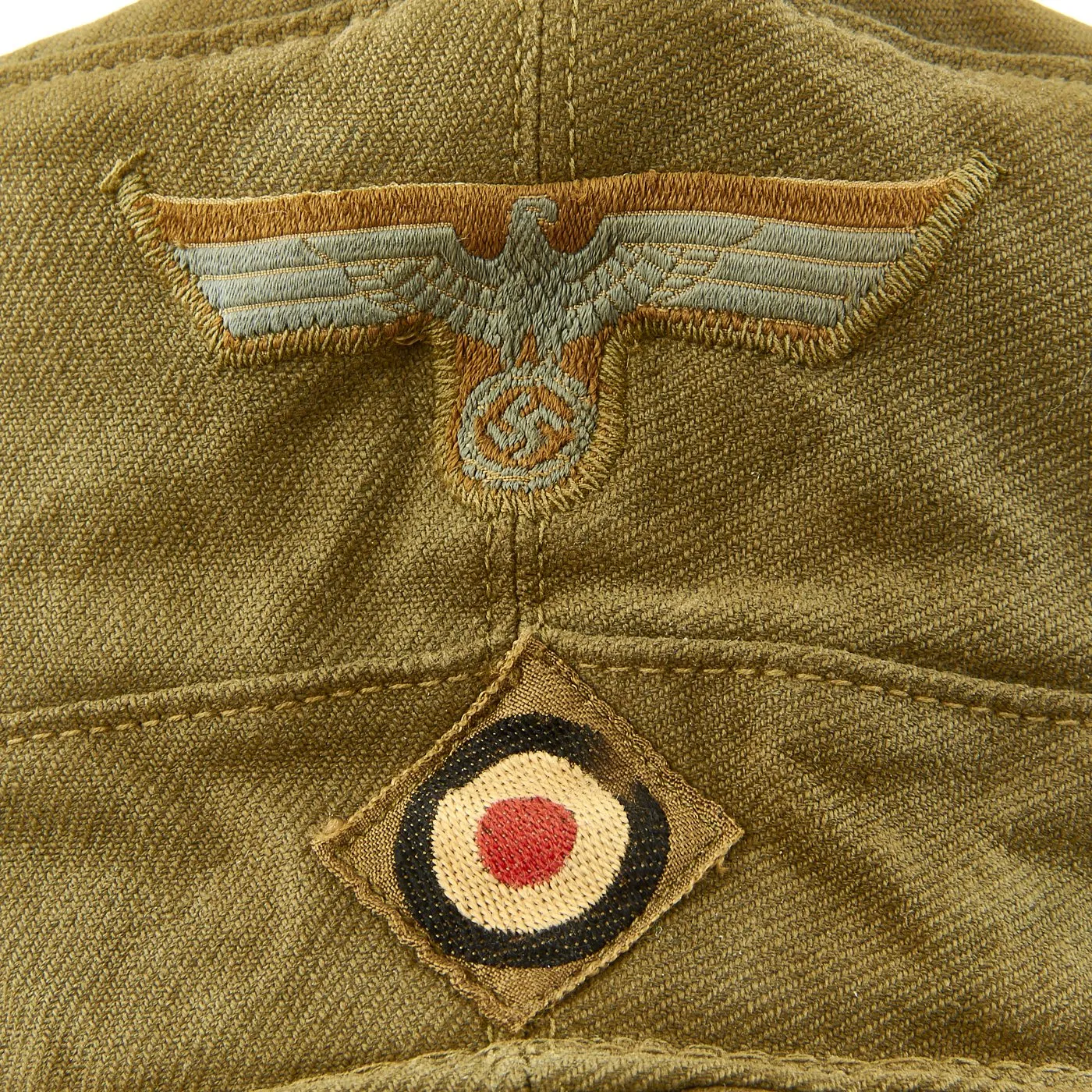 Original German WWII Model 41 Afrika Korps Tropical Field Cap dated 1943 - Tropeneinheitsfeldmütze M41