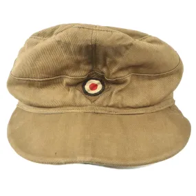 Original German WWII P.O.W. Worn M41 Afrikakorps DAK Tropical Field Cap - Tropeneinheitsfeldmütze