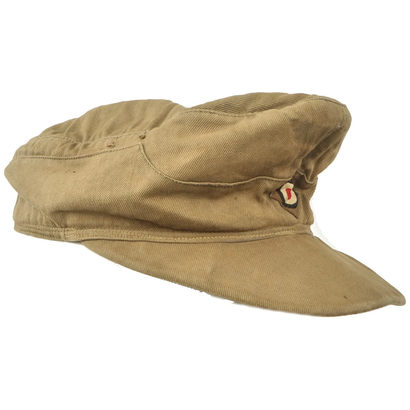 Original German WWII P.O.W. Worn M41 Afrikakorps DAK Tropical Field Cap - Tropeneinheitsfeldmütze