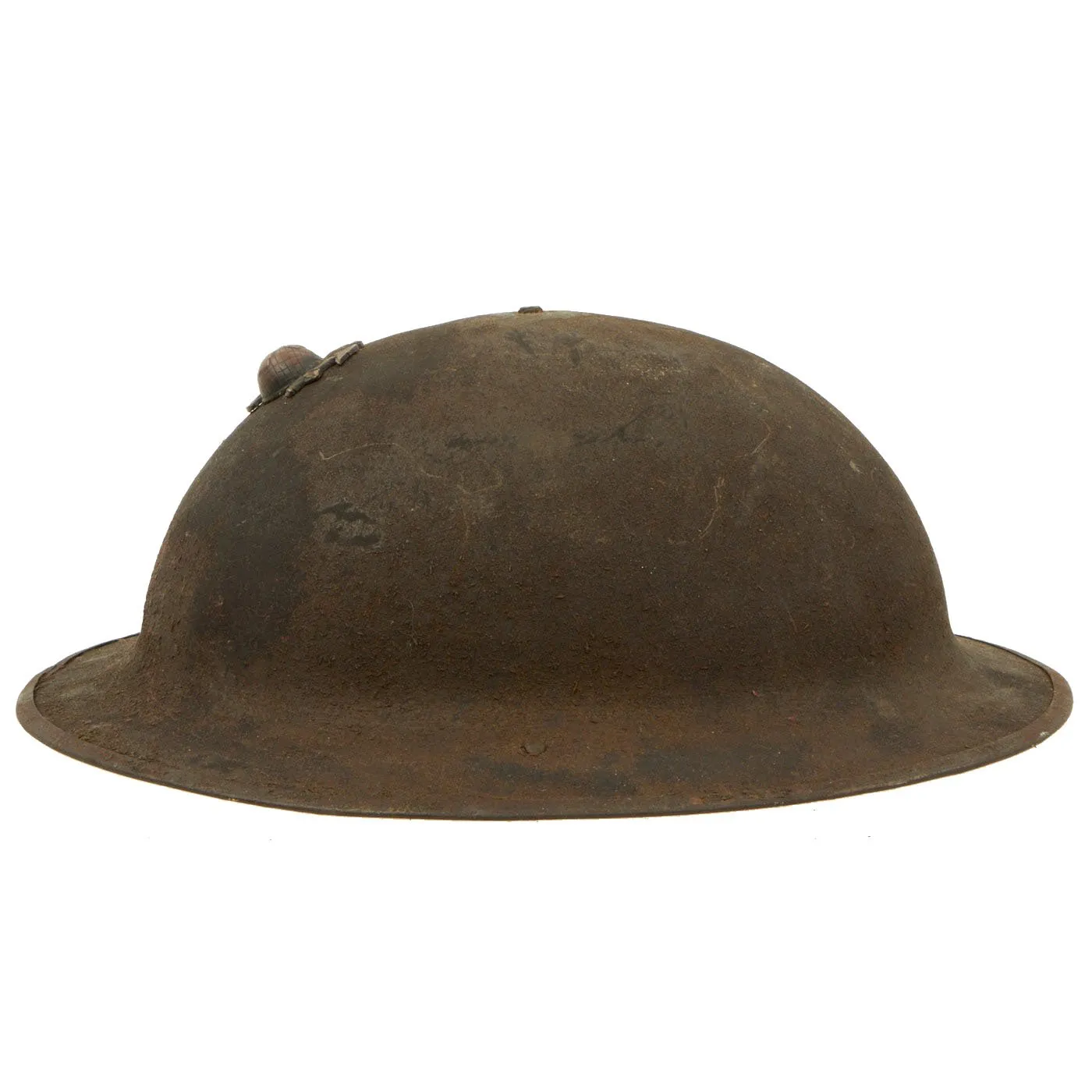 Original WWI U.S. Marine Corps Service Worn M1917 Doughboy Helmet Shell with EGA Badge