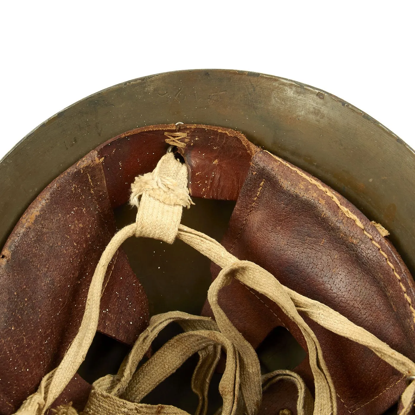 Original WWII Japanese SNLF Special Naval Landing Forces Tetsubo Helmet with Japanese Kanji Markings