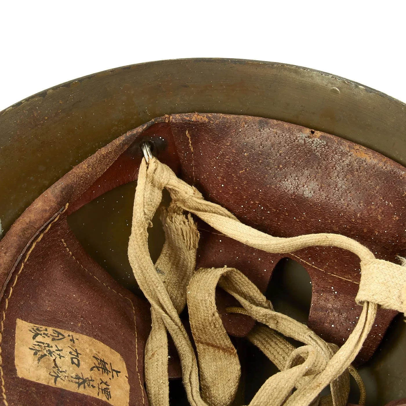 Original WWII Japanese SNLF Special Naval Landing Forces Tetsubo Helmet with Japanese Kanji Markings