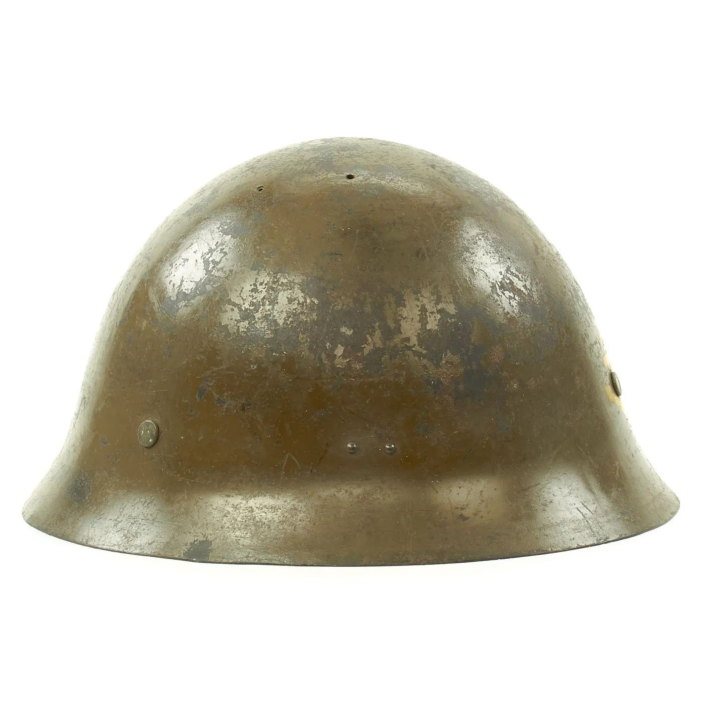 Original WWII Japanese SNLF Special Naval Landing Forces Tetsubo Helmet with Japanese Kanji Markings