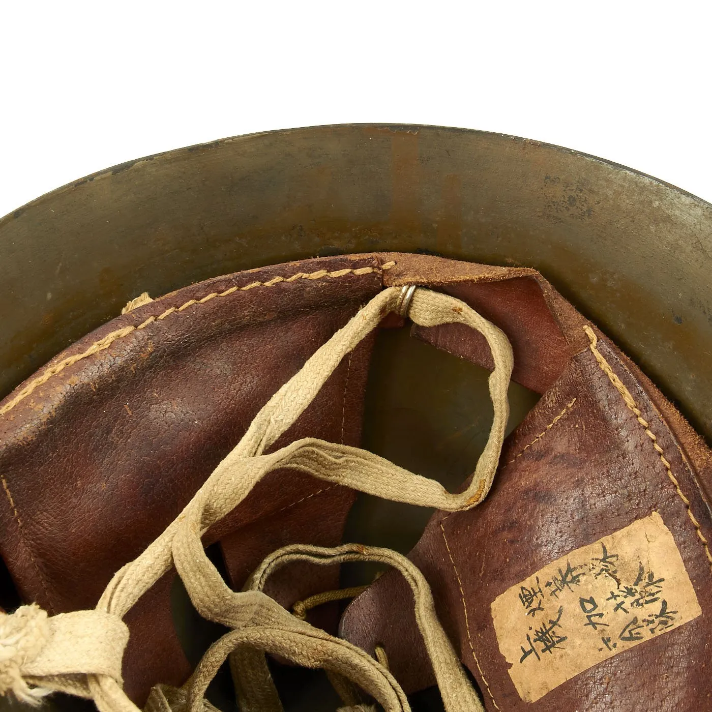 Original WWII Japanese SNLF Special Naval Landing Forces Tetsubo Helmet with Japanese Kanji Markings