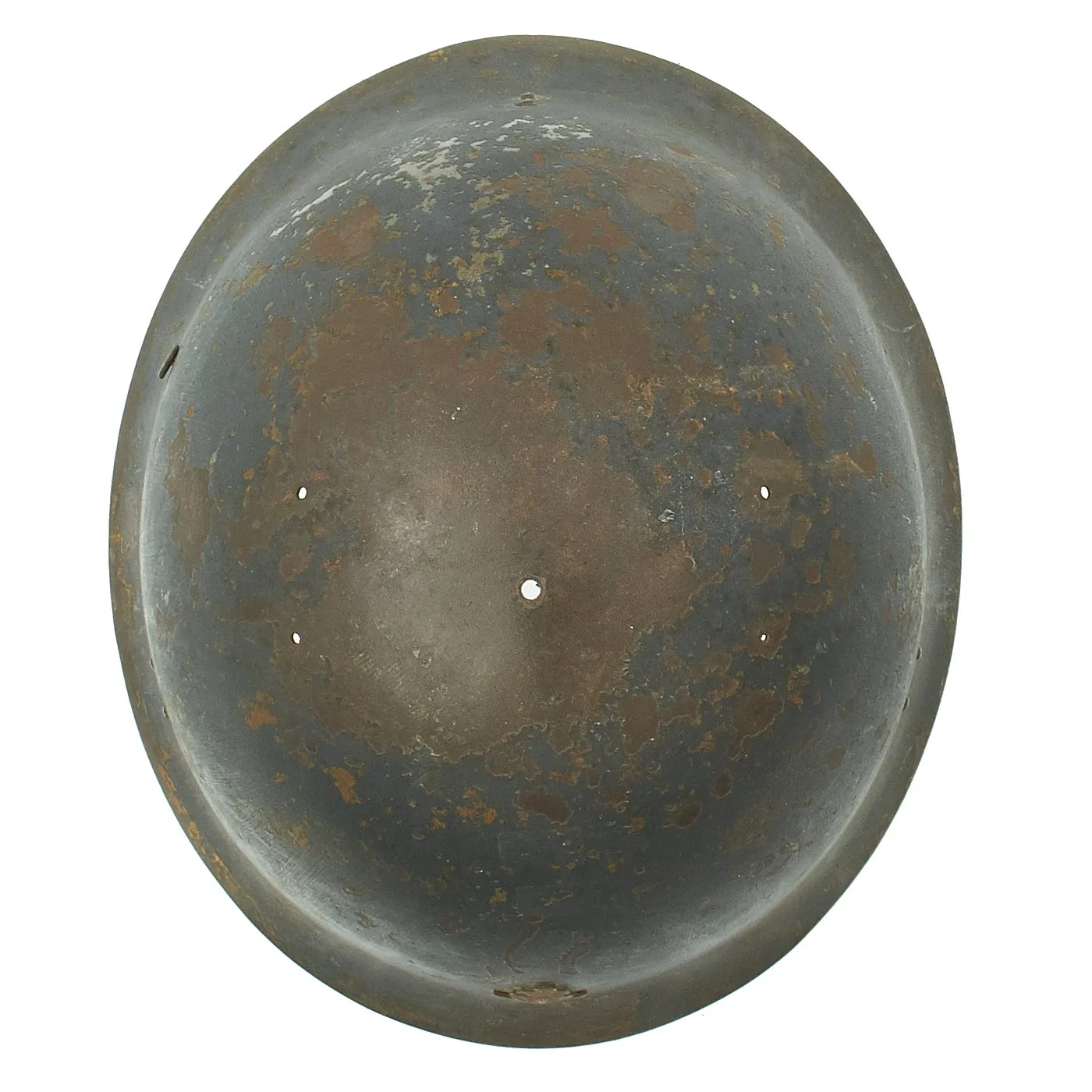 Original WWII Japanese Special Naval Landing Forces (SNLF) Tetsubo Helmet Shell with Blue Paint