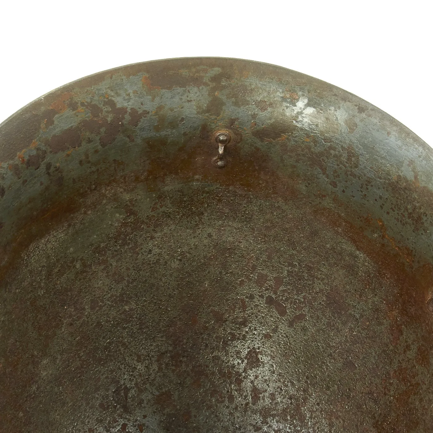 Original WWII Japanese Special Naval Landing Forces (SNLF) Tetsubo Helmet Shell with Blue Paint