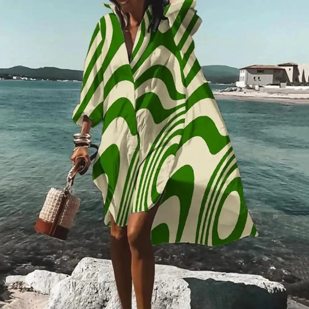 Oversized Loose Casual Aesthetic Summer Dresses 2023 Sexy Beach Shirt Dress New Bohemian Long Sleeve Elegant Vestidos De Mujer