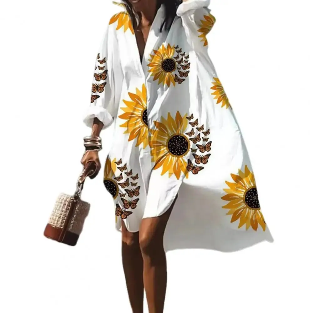 Oversized Loose Casual Aesthetic Summer Dresses 2023 Sexy Beach Shirt Dress New Bohemian Long Sleeve Elegant Vestidos De Mujer