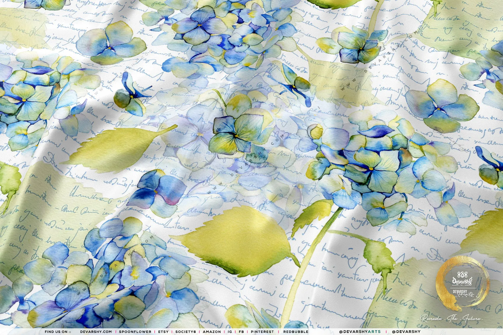 Painted Floral Apparel Fabric 3Meters , 9 Designs | 8 Fabrics Option | Fabric By the Yard | D20165