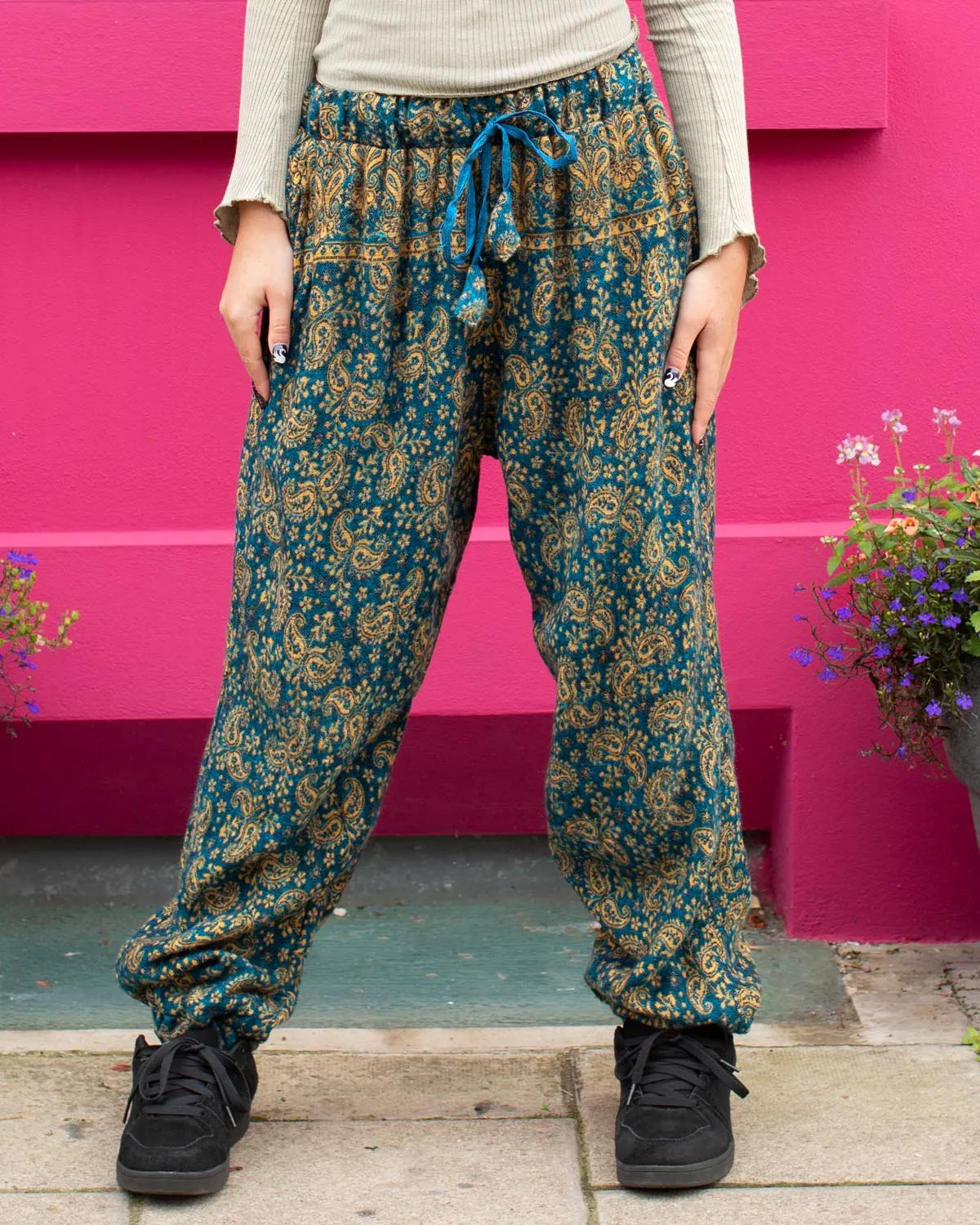 Paisley Blanket Harem Pants Turquoise