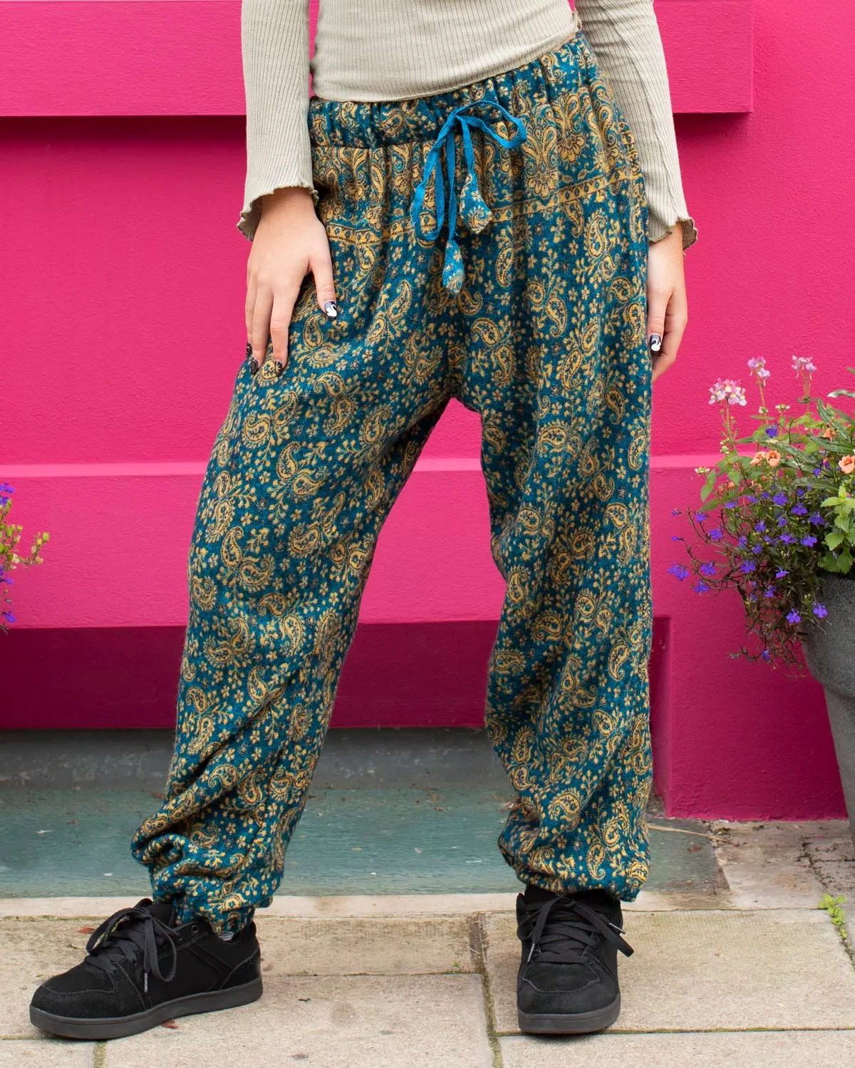 Paisley Blanket Harem Pants Turquoise