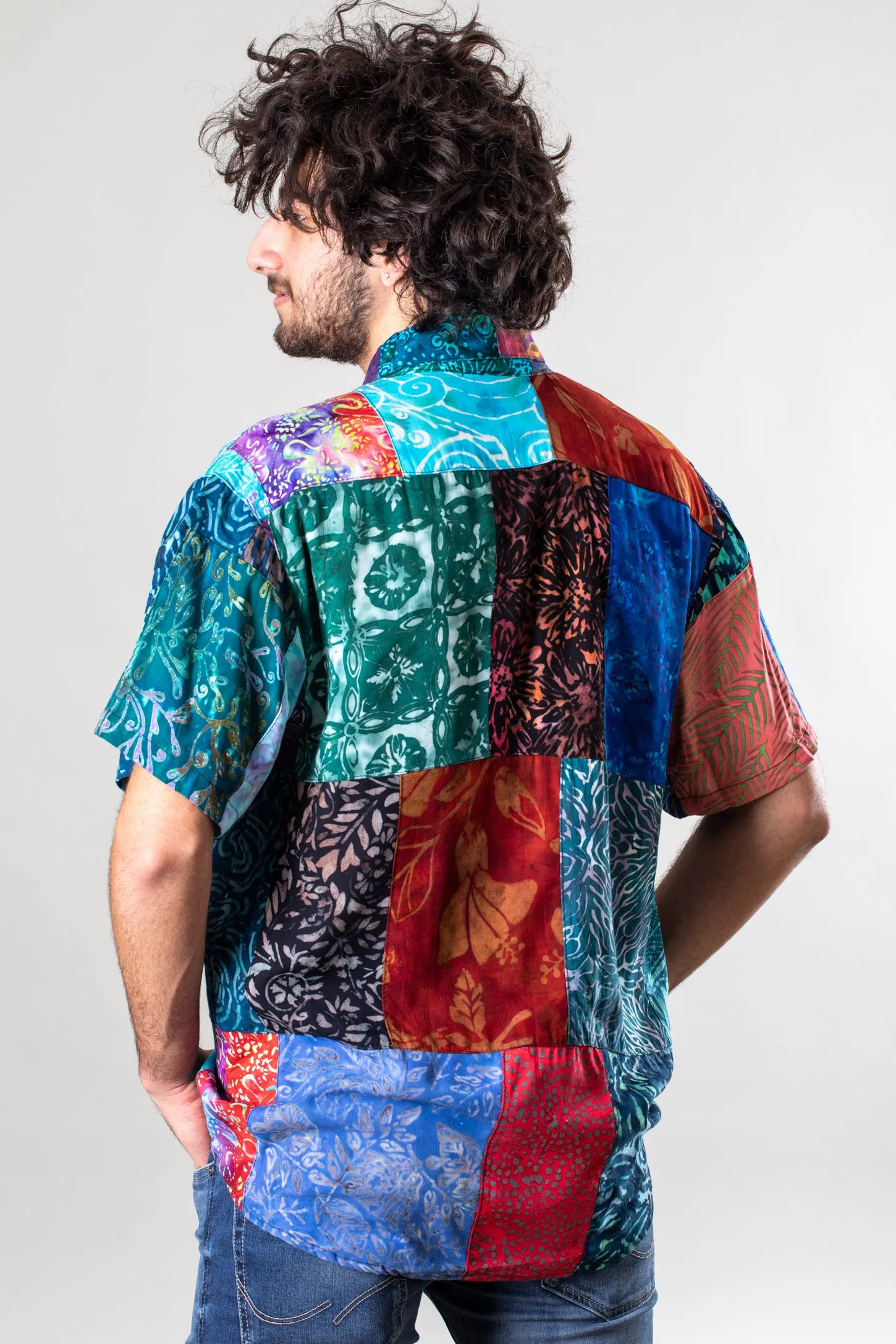 Patchwork Party Batik Button Up Shirt