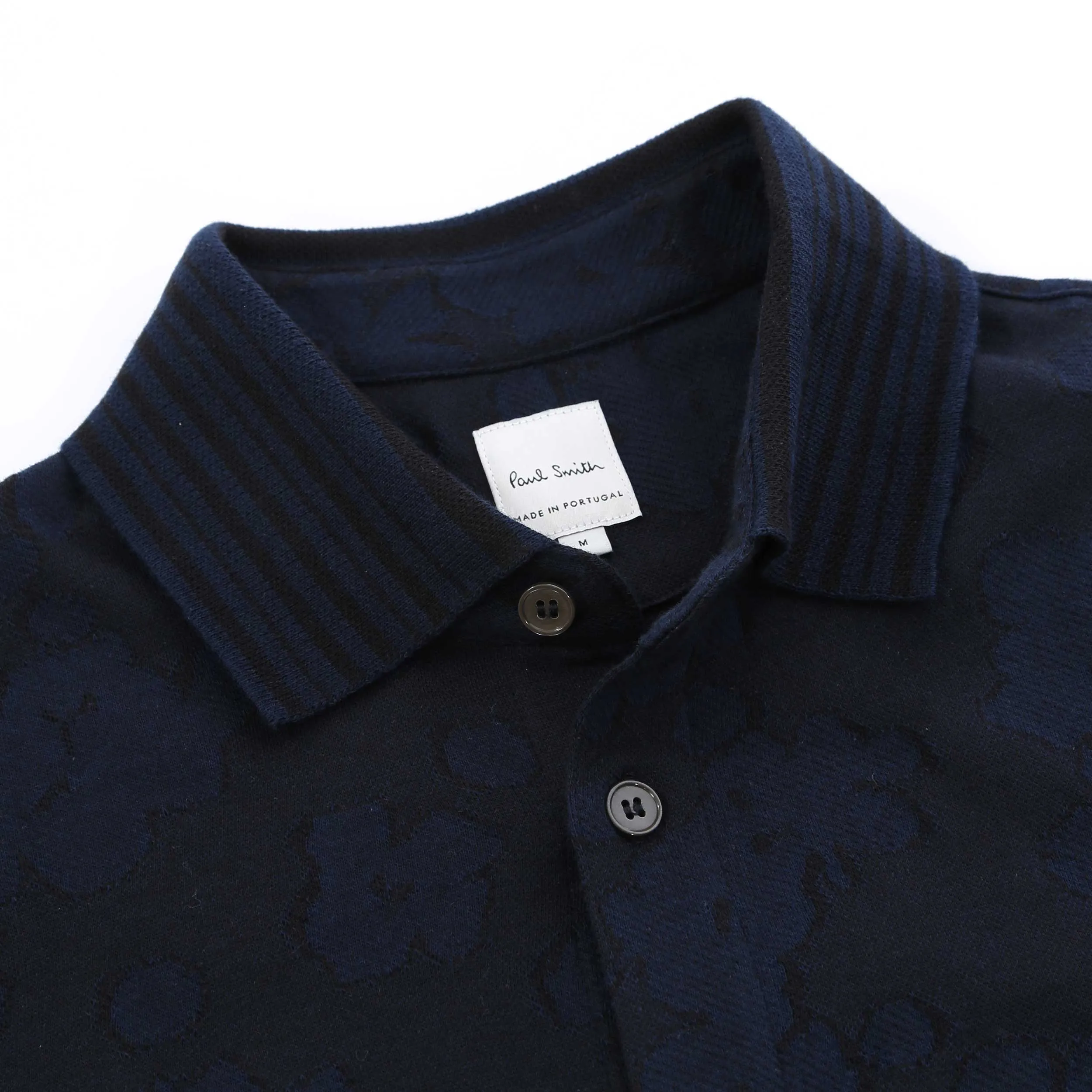 Paul Smith Floral Jacquard Polo Shirt in Dark Navy