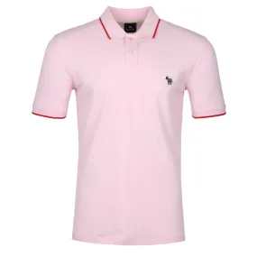 Paul Smith Zebra Badge Collar Trim Polo Shirt in Pink