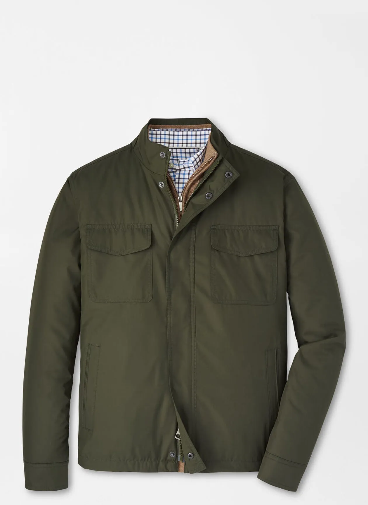 Peter Millar Norfolk Bomber In Dark Olive