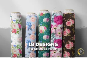 Pink Florals Apparel Fabric 3Meters , 9 Designs | 8 Fabrics Option | Fabric By the Yard | D20135